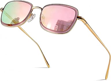 Trendy Rectangle Sunglasses for Women | Non-polarized Metal Frame Sun glasses | Chic Elegant UV400 Protection Eyewear
