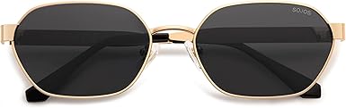 Trendy Polarized Hexagon Sunglasses for Women Men, UV400 Retro Rectangle Shades
